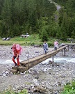 Der Anstieg zur Memminger Hütte beginnt, es erwartet uns sehr schlammiges Gelände Der Anstieg zur Memminger Hütte beginnt, es erwartet uns sehr schlammiges Gelände