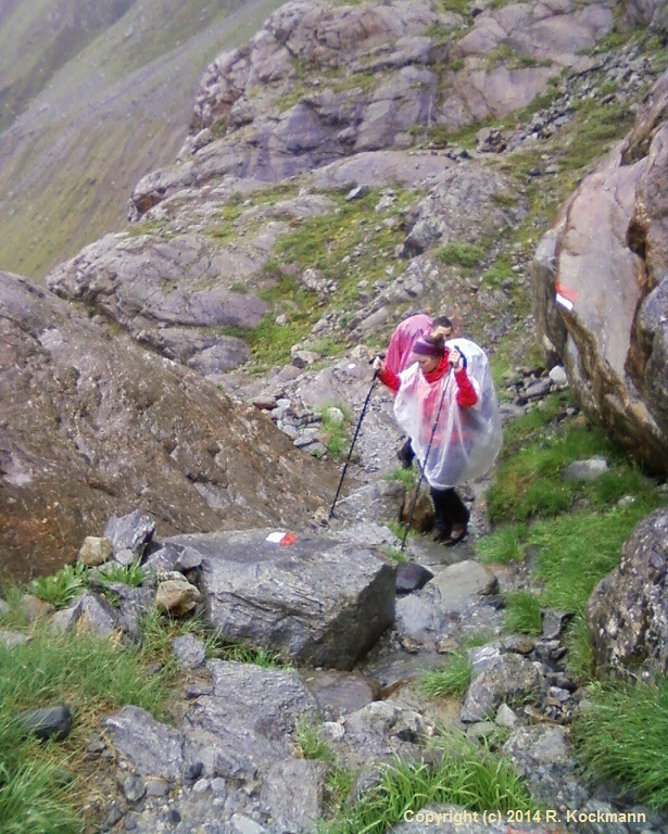 Anstieg ber Felsen