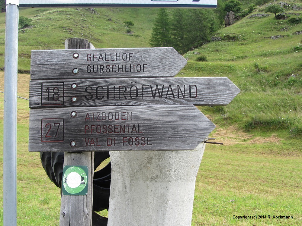 Mein erstes Ziel: Atzboden (oder Arzboden?) ber Gfallhof