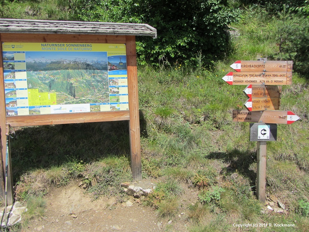 Eine Abzweigung  nach Naturns ber den Weg Nr. 6