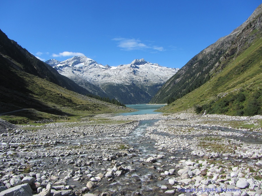 Blick zurück vom Furtschaglboden auf den Schlegeisspeichersee