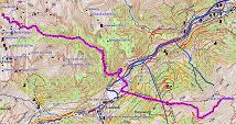 Route der Etappe 3: Memminger Hütte - Galflun Alm