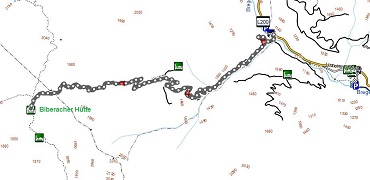 Route der Aufstiegs-Etappe