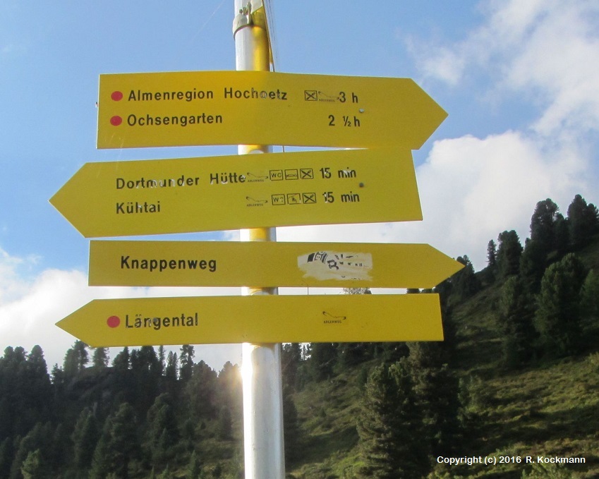 Wir nehmen den Knappenweg, um das Tagesziel Bielerfelder Htte zu erreichen