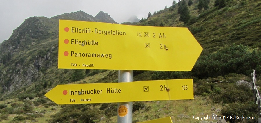 Man knnte mit dem Elferlift ins Tal nach Neustift fahren