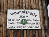 Das Hüttenschild der Johannishütte