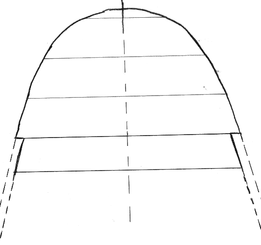 Die Spitze der Bodenplatte im Mastab 1:1